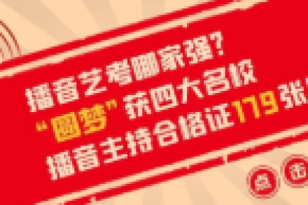                                              2020年，在中传、浙传、中戏、上戏四大播音主持名校的校考中，圆梦再次取得骄人成绩，囊括179张四大名校播音主持合格证。优秀，我们一直在延续！